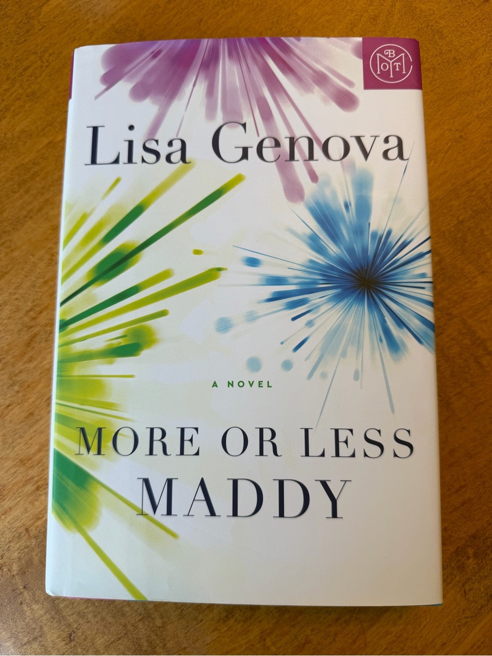 Hardcover Book: Lisa Genova More or Less Maddy Book - White/Cyan/Green Accents